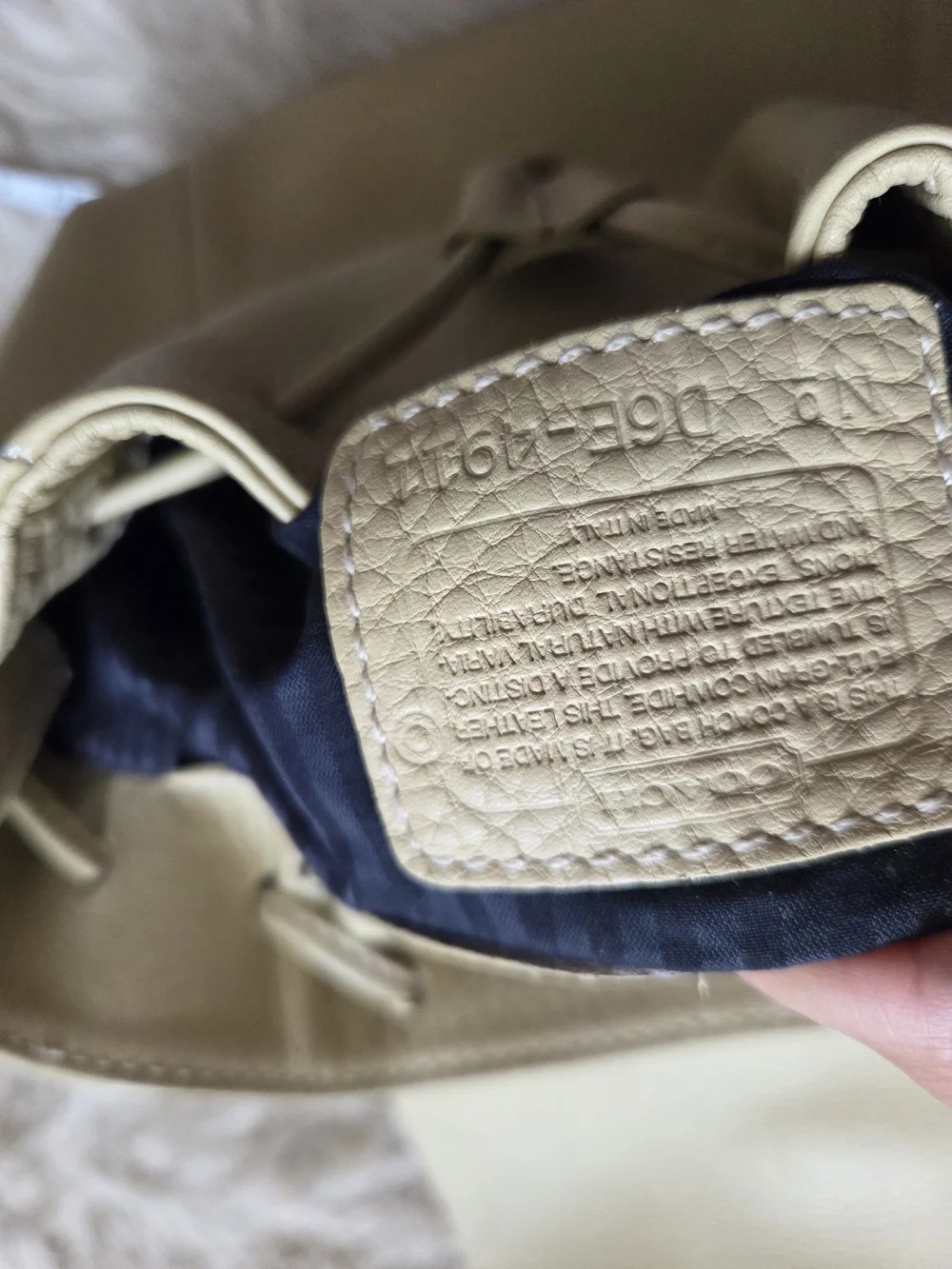 Vintage Coah  Cream Leather Backpack - Women